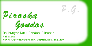 piroska gondos business card